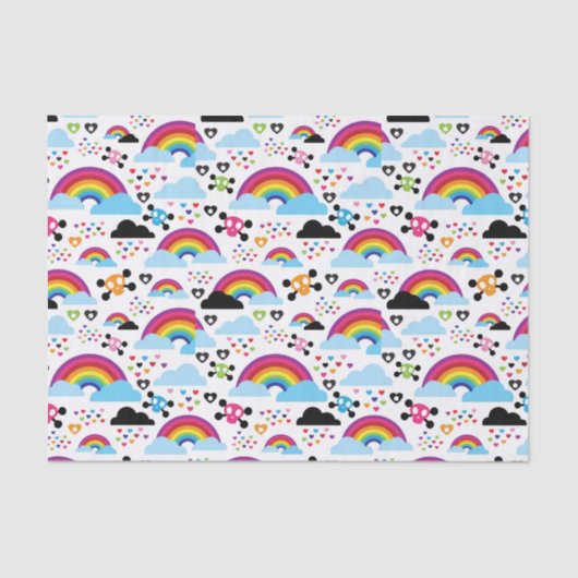 Papier Mousseline Arrière - plan adolescent de crâne d'arc-en-ciel (Recto)