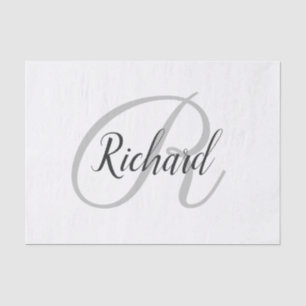Papier Mousseline Arrière - plan blanc avec monogramme
