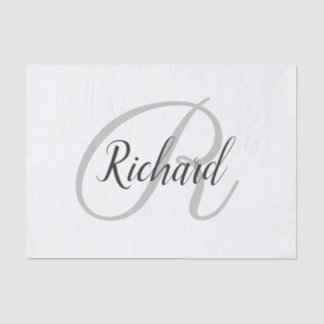 Papier Mousseline Arrière - plan blanc avec monogramme 