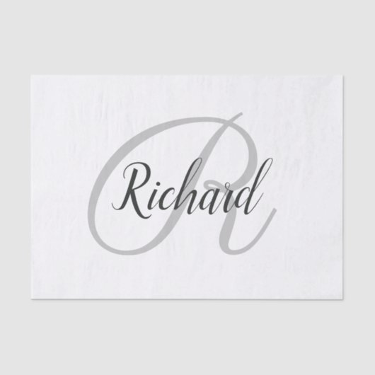 Papier Mousseline Arrière - plan blanc avec monogramme  (Recto)