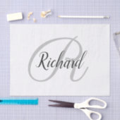 Papier Mousseline Arrière - plan blanc avec monogramme  (Artisanat)