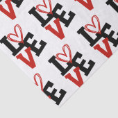 Papier Mousseline Arrière - plan blanc avec Red & Black LOVE Valenti (Détail)