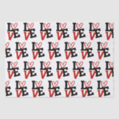 Papier Mousseline Arrière - plan blanc avec Red & Black LOVE Valenti (Recto)