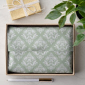 Papier Mousseline Arrière - plan blanc Motif personnalisé Sage vert (Cadeau)
