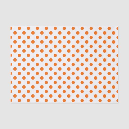 Papier Mousseline Arrière - plan blanc Pois orange (Recto)