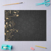 Papier Mousseline Arrière - plan de découpage noir ornemental or (Artisanat)