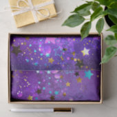 Papier Mousseline Arrière - plan de feuille violet avec étoiles (Cadeau)