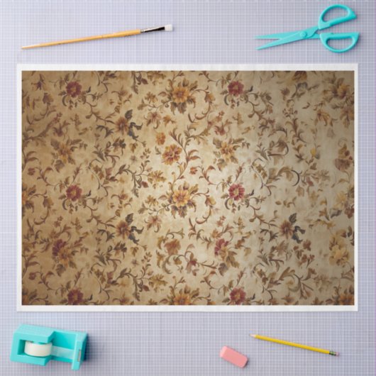 Papier Mousseline Arrière - plan de fleurs d'automne (Artisanat)