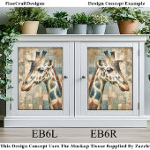 Papier Mousseline Arrière - plan de maquillage de girafe rustique EB