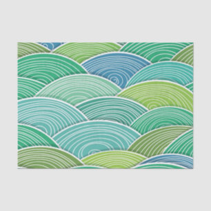 Papier Mousseline Arrière - plan des vagues vertes abstraites