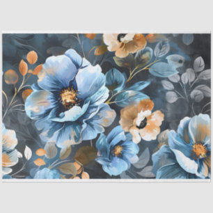 Papier Mousseline Arrière - plan floral de couleur de bracelet bleu 