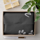 Papier Mousseline Arrière - plan noir Silver Dog Paws Motif d'impres (Cadeau)