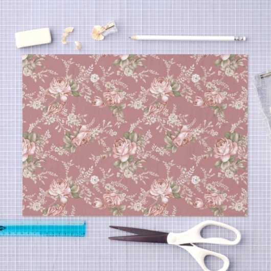 Papier Mousseline Arrière - plan Rose rose vif (Artisanat)