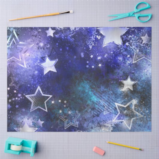 Papier Mousseline Arrière - plan spatial avec étoiles (Artisanat)