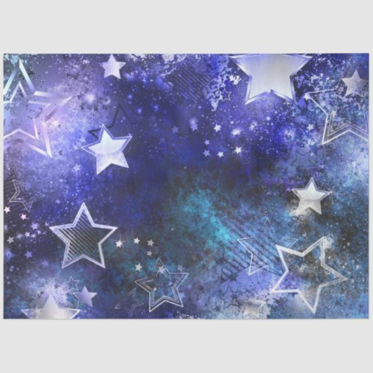 Papier Mousseline Arrière - plan spatial avec étoiles (Recto)