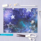 Papier Mousseline Arrière - plan spatial avec étoiles (Artisanat)