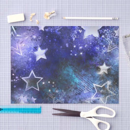 Papier Mousseline Arrière - plan spatial avec étoiles (Artisanat)