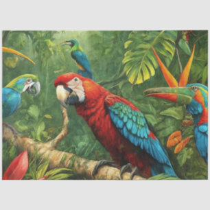 Papier Mousseline Arrière - plan tropical avec découpage de perroque