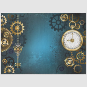 Papier Mousseline Arrière - plan turquoise à vapeur avec Gears