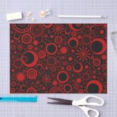 Papier Mousseline ARRONDISSEMENT-Rouge-Noir-TISSU PAPIER (Artisanat)