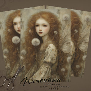 Papier Mousseline Art à l'aquarelle Fantastique Bois de Fées Pissenl