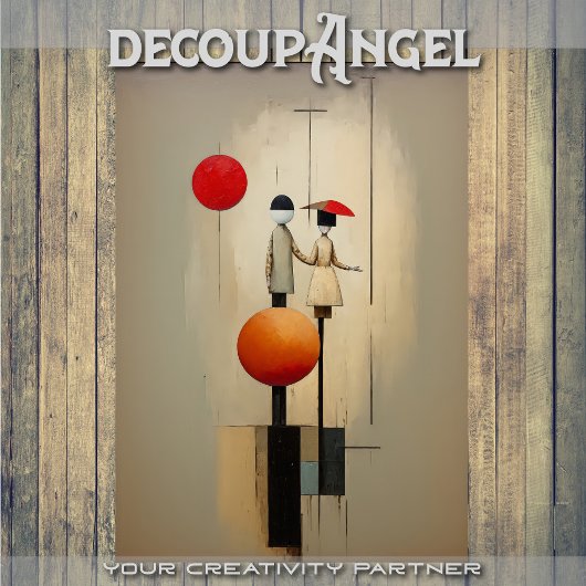Papier Mousseline Art Abstrait avec couple - découpage -