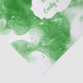 Papier Mousseline Art Abstrait de l'encre d'alcool vert personnalisé (Détail)