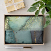 Papier Mousseline Art abstrait fluide vert (Cadeau)