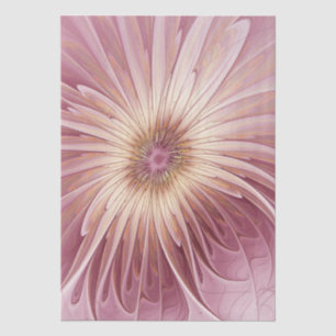 Papier Mousseline Art Abstrait Fractal Fleur & Tons de Bourgogne