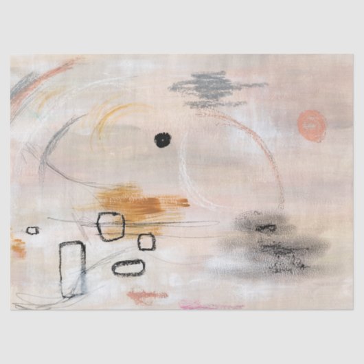 Papier Mousseline Art abstrait neutre beige Papier de tissus (Recto)