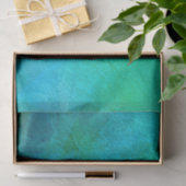 Papier Mousseline Art abstrait turquoise et vert (Cadeau)