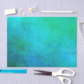 Papier Mousseline Art abstrait turquoise et vert (Artisanat)