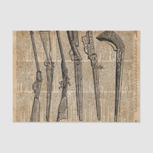 Papier Mousseline Art antique de dictionnaire d'armes à feu d'armes (Recto)