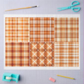 Papier Mousseline Art Artisanat Chute Thème Orange Brown Plaid Motif (Artisanat)