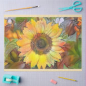 Papier Mousseline Art Big Sunflower Collection moderne (Artisanat)
