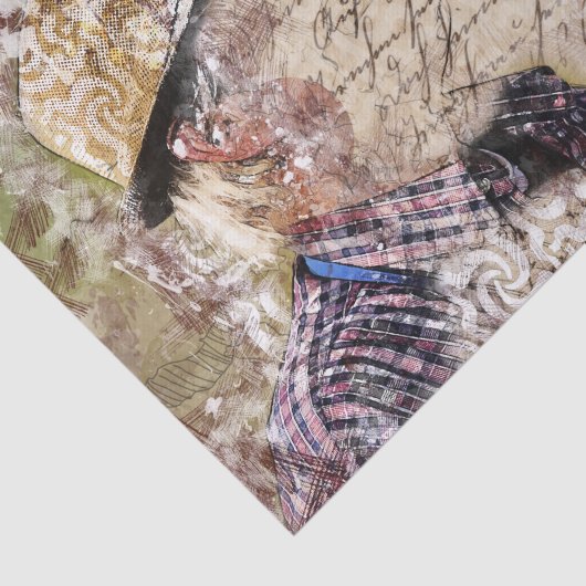 Papier Mousseline Art Collage Man 27 Découpage (Détail)