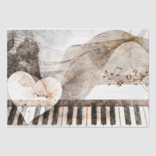 Papier Mousseline Art Collage Music Piano 30 Découpage