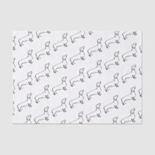 Papier Mousseline Art Dachshund Minimaliste - Votre texte, votre sty
