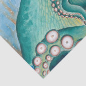 Papier Mousseline Art d'aquarelle octopique vert (Détail)