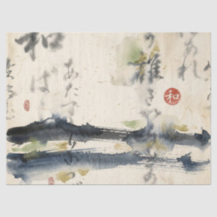 Papier Mousseline Art de calligraphie japonaise vintage (11)