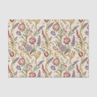 Papier Mousseline Art de motif floral orné vintage français