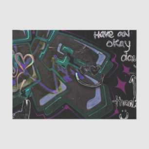 Papier Mousseline Art de rue urbain moderne noir vert Graffiti