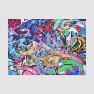 Papier Mousseline Art de spin abstrait urbain coloré