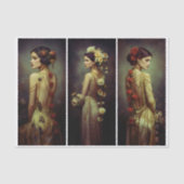 Papier Mousseline Art Deco 3 Elegant Women Panel FA3L Decoupage (Recto)