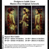 Papier Mousseline Art Deco 3 Elegant Women Panel FA3L Decoupage