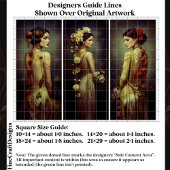 Papier Mousseline Art Deco 3 Elegant Women Panel FA3R Decoupage