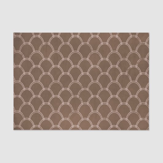Papier Mousseline Art Déco Brown Gold Crafting papier de tissus (Recto)