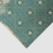 Papier Mousseline Art Déco Décoré Vert (Détail)