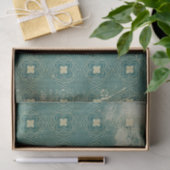 Papier Mousseline Art Déco Décoré Vert (Cadeau)