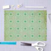 Papier Mousseline Art Déco Décoré Vert (Artisanat)